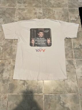 Vintage 90s Y2K Intel Computer Processor T-Shirt SZ L Double Sided